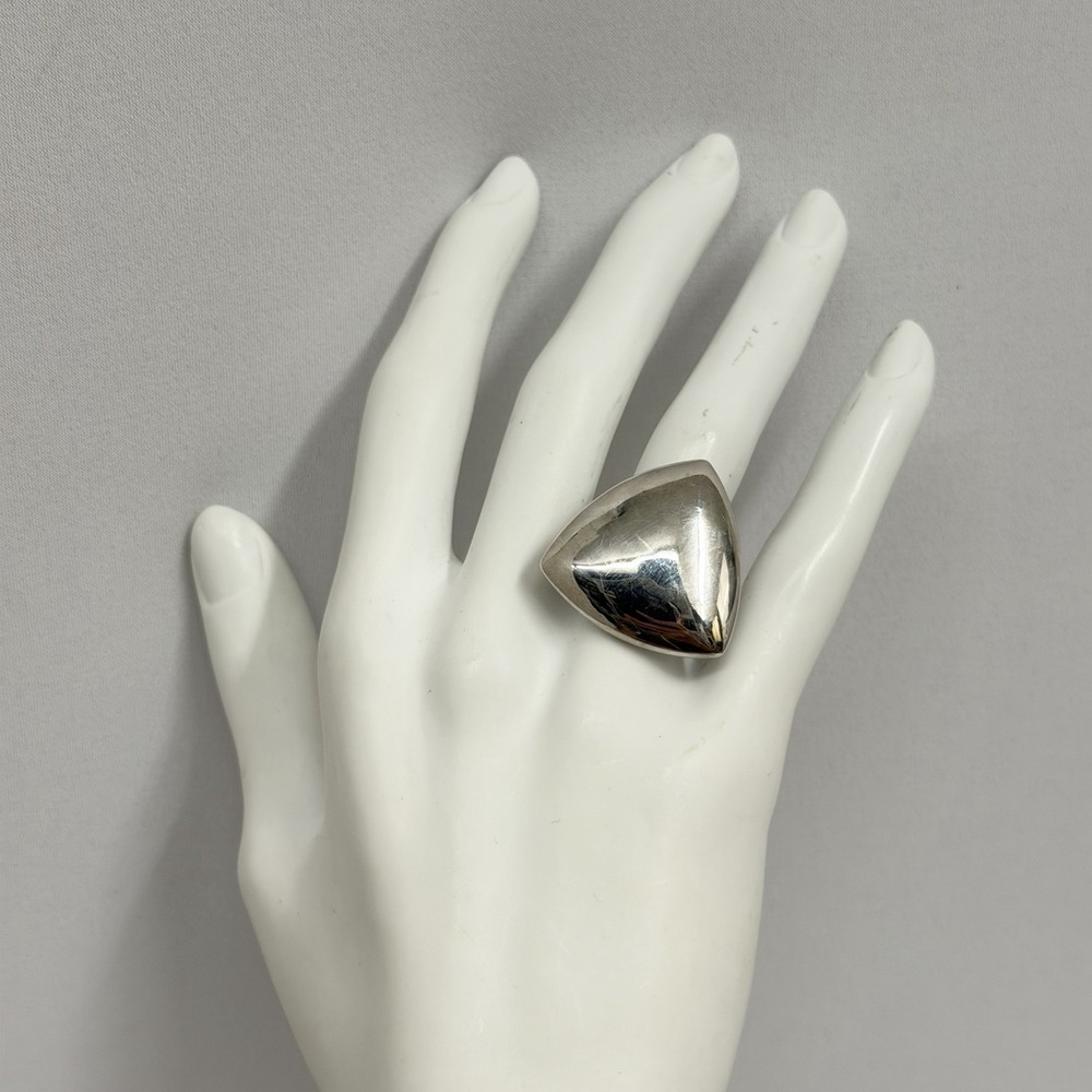 Sterling PAJ Prime Art & Jewel Ring Modernist Triangle Design 9 Grams Size 7 1/4 - Picture 3 of 12